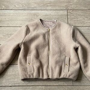 abercrombie kids Light Taupe Teddy Bomber Jacket